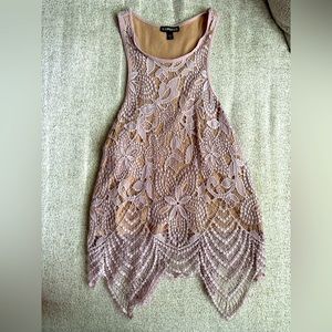 Express lace crop tank top